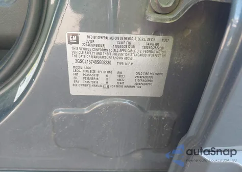 2008 Saturn Vue Red Line z USA, uszkodzony, nr VIN 3GSCL13748S608230